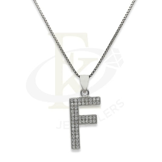 Italian Silver 925 Necklace (Chain With Alphabet Pendant) - Fkjnklsl2285 F / 3.060 Grams Necklaces