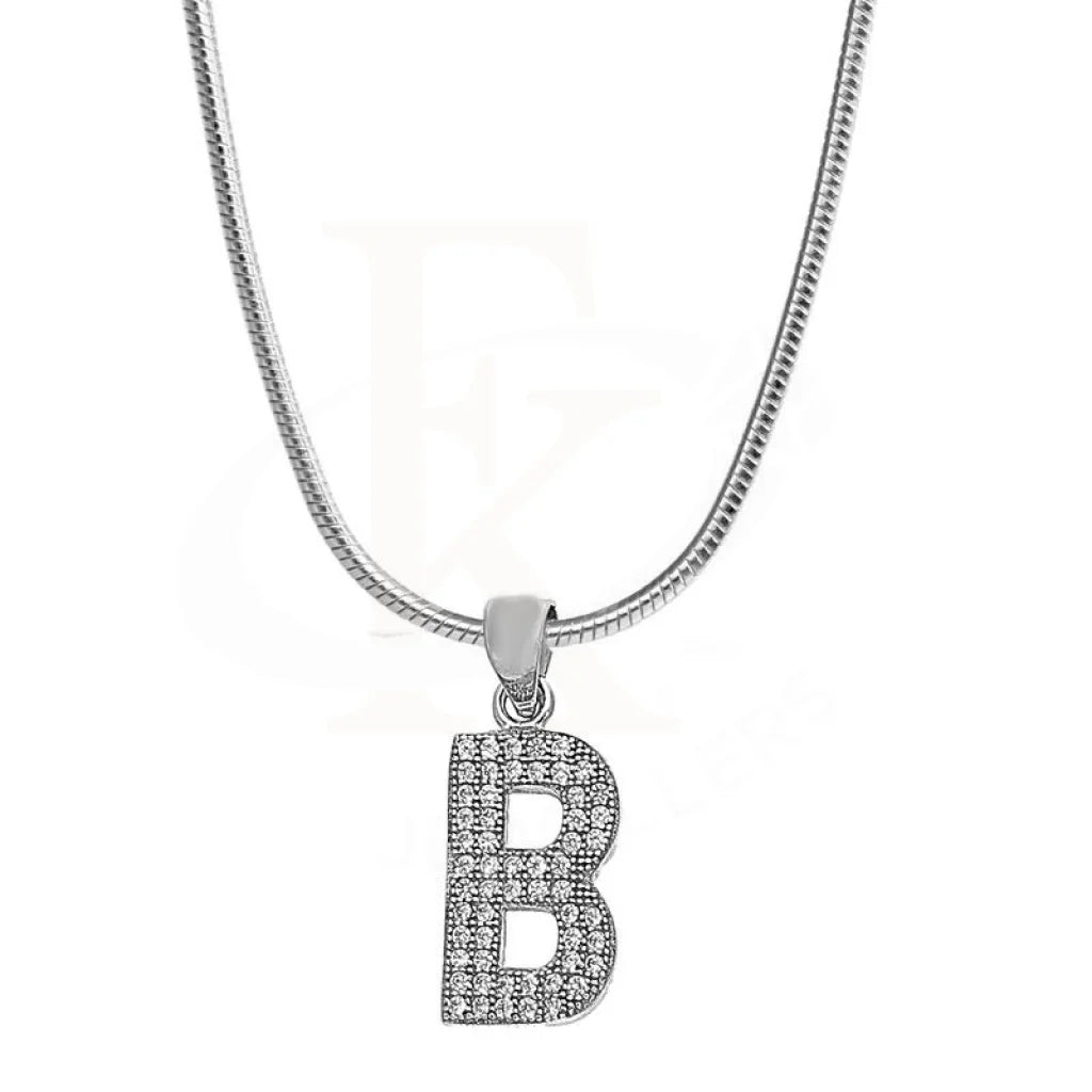 Italian Silver 925 Necklace (Chain With Exquisite Alphabet Pendant) - Fkjnklsl2000 Letter B / 3.48