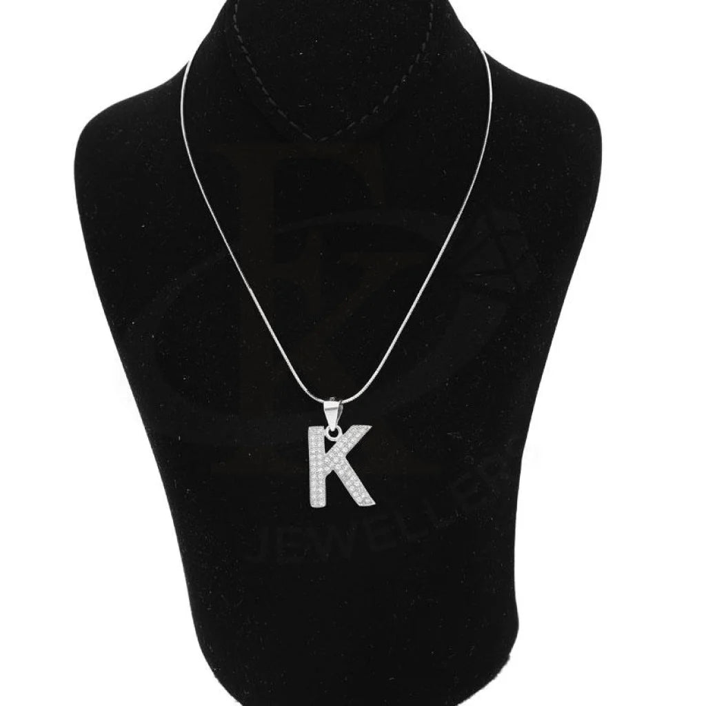 Italian Silver 925 Necklace (Chain With Exquisite Alphabet Pendant) - Fkjnklsl2000 Letter K / 3.49