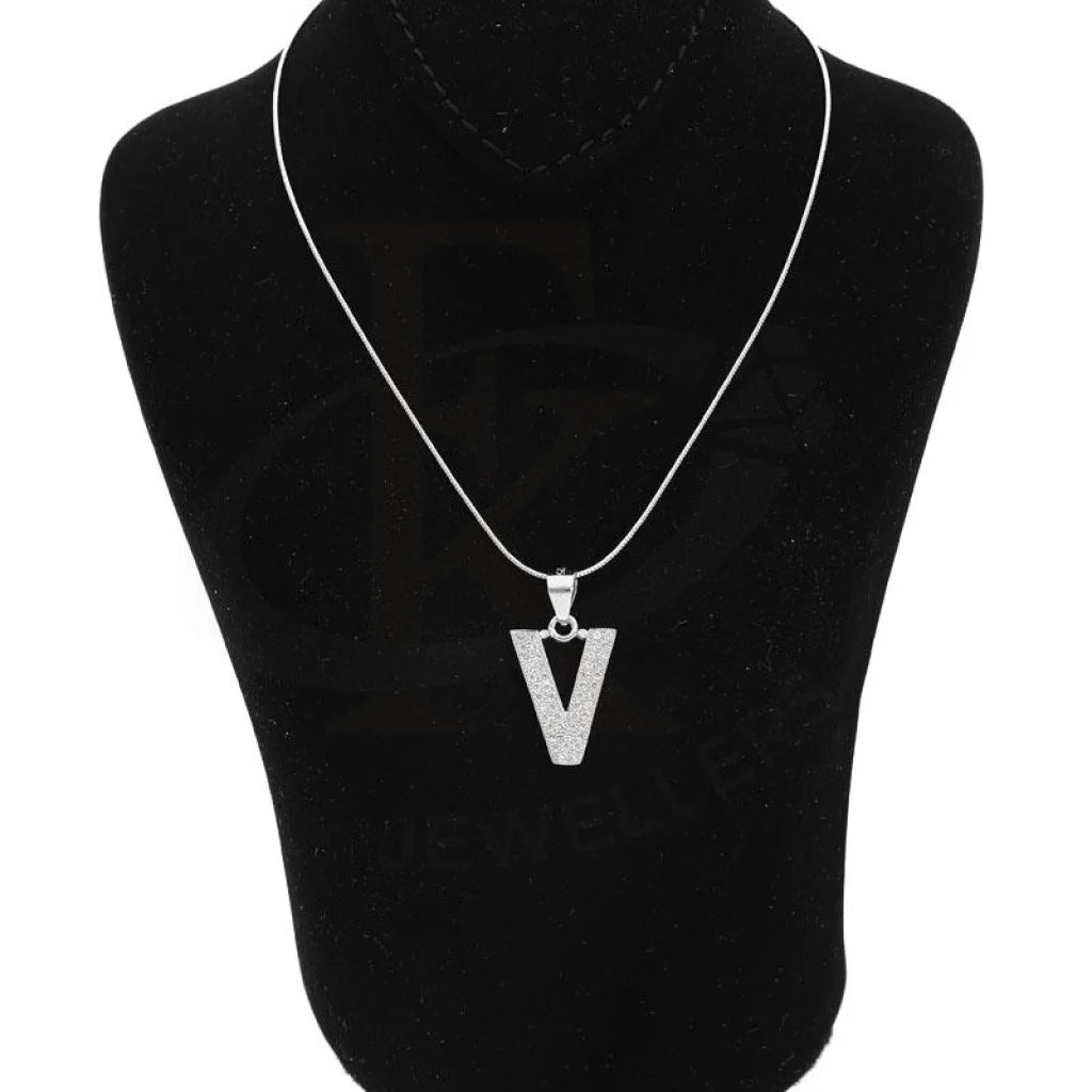 Italian Silver 925 Necklace (Chain With Exquisite Alphabet Pendant) - Fkjnklsl2000 Letter V / 3.28