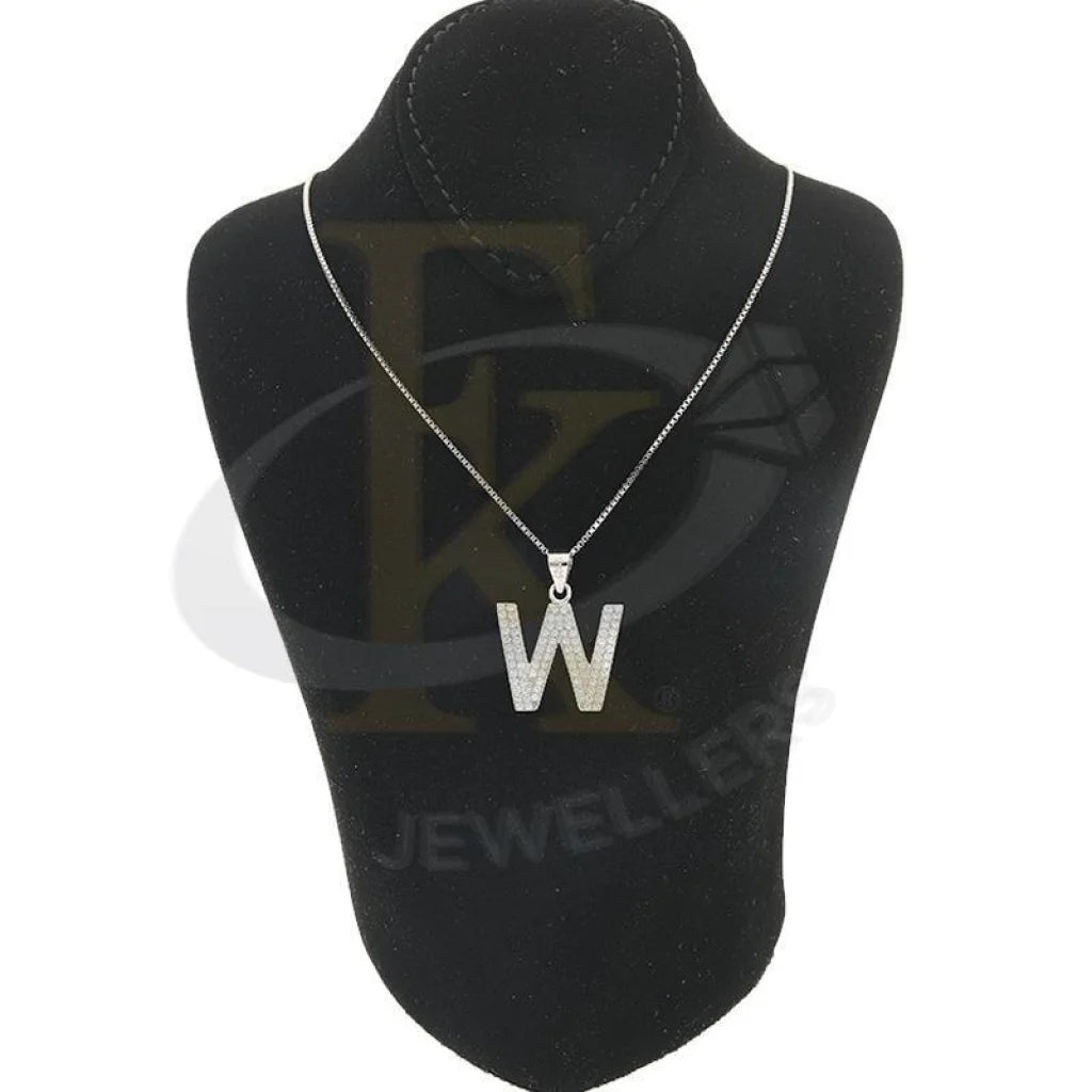 Italian Silver 925 Necklace (Chain With Exquisite Alphabet Pendant) - Fkjnklsl2000 Letter W / 3.660