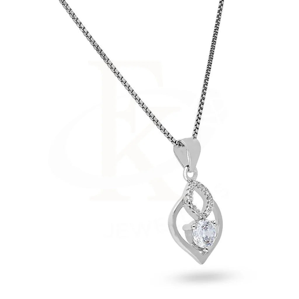 Italian Silver 925 Necklace (Chain With Flower Pendant) - Fkjnklsl2169 Necklaces