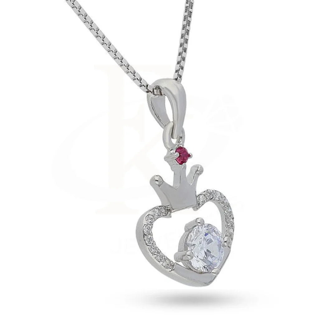 Italian Silver 925 Necklace (Chain With Heart Pendant) - Fkjnklsl2166 Necklaces