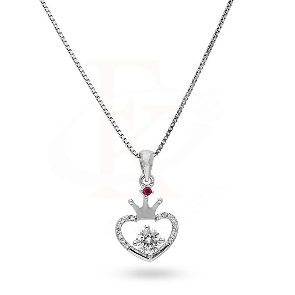 Italian Silver 925 Necklace (Chain With Heart Pendant) - Fkjnklsl2166 Box Chain / 2.890 Grams