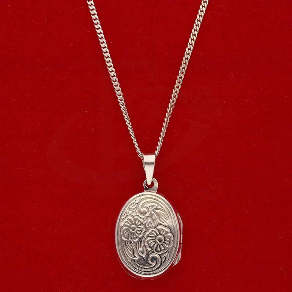 Italian Silver 925 Necklace (Chain With Oval Shaped Amulet Locket Pendant) - Fkjnklsl2337 Necklaces