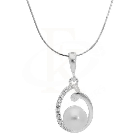 Sterling Silver 925 Necklace (Chain With Pearl Pendant) - Fkjnklsl3055 Necklaces