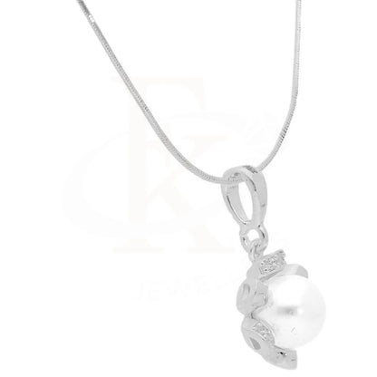 Sterling Silver 925 Necklace (Chain With Pearl Pendant) - Fkjnklsl3057 Necklaces