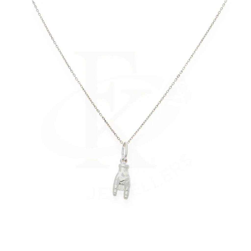 Sterling Silver 925 Necklace (Chain With Rock N Roll Charm Floating Pendant) - Fkjnklsl7982