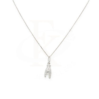 Sterling Silver 925 Necklace (Chain With Rock N Roll Charm Floating Pendant) - Fkjnklsl7982