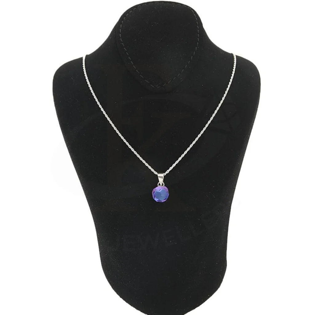 Italian Silver 925 Necklace (Chain With Round Prism Pendant) - Fkjnklsl2189 Necklaces