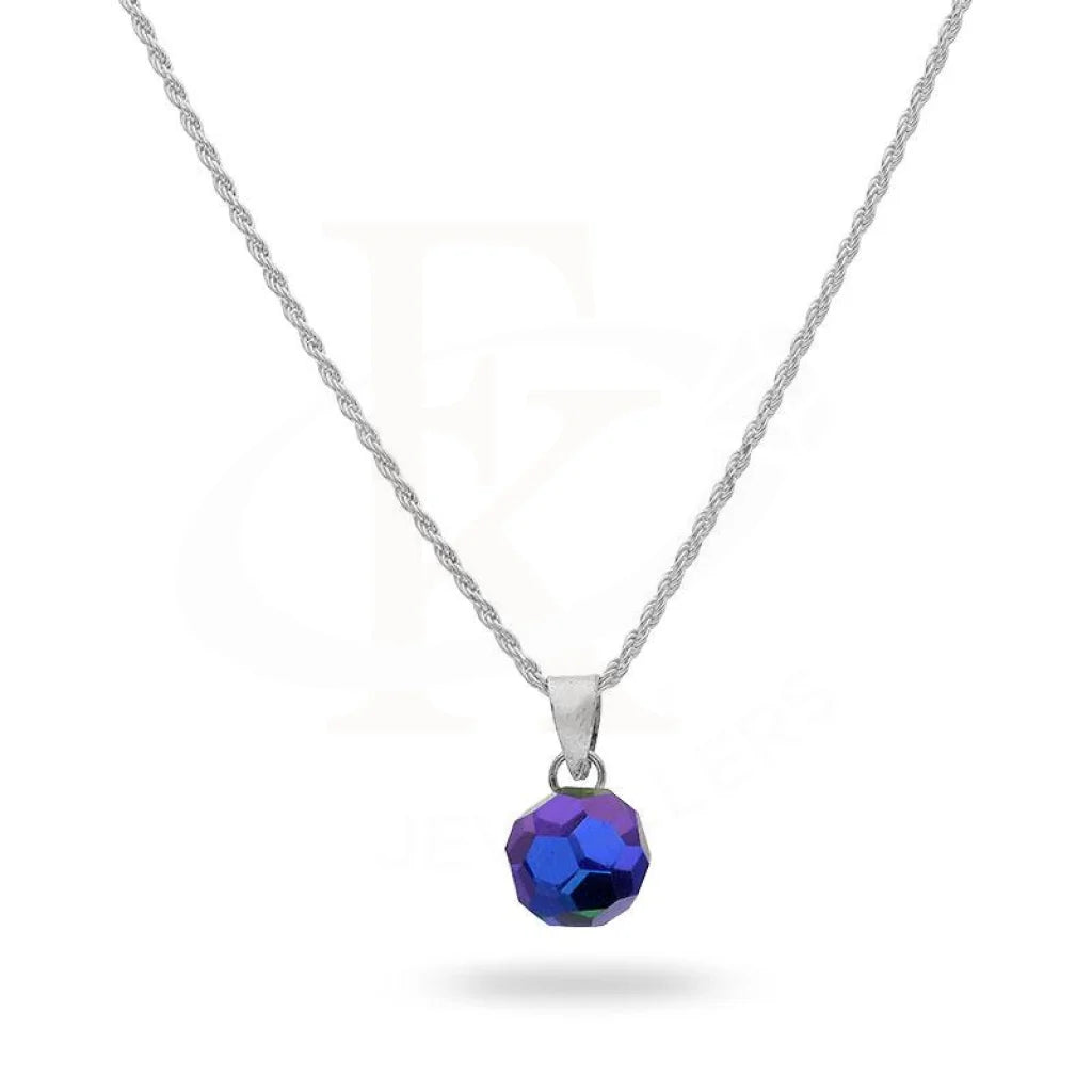 Italian Silver 925 Necklace (Chain With Round Prism Pendant) - Fkjnklsl2189 Necklaces