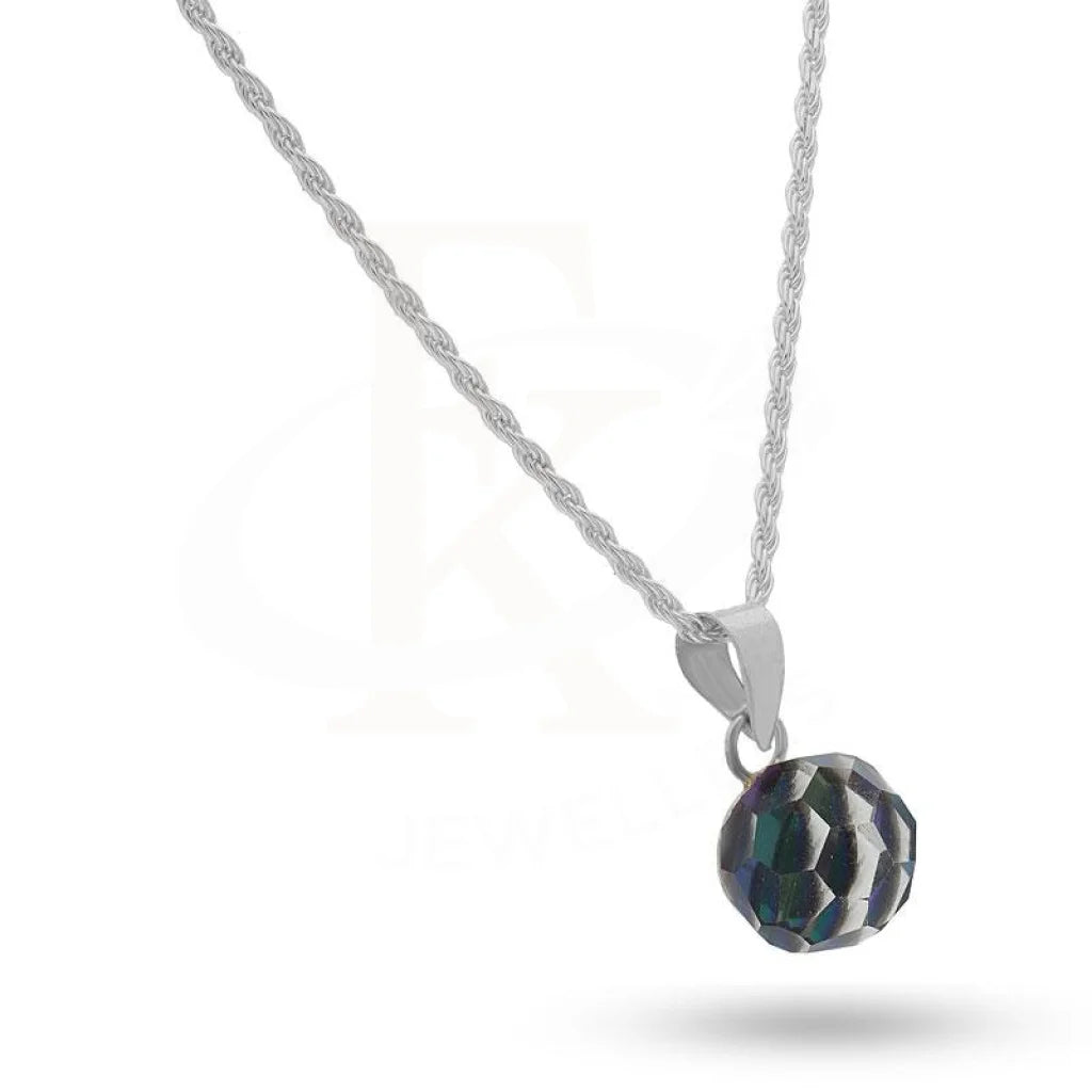 Italian Silver 925 Necklace (Chain With Round Prism Pendant) - Fkjnklsl2190 Necklaces