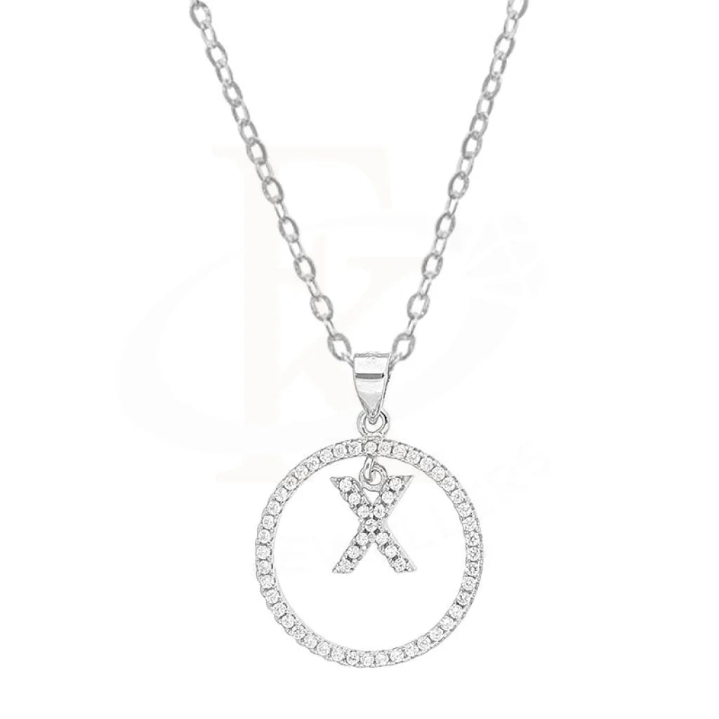 Italian Silver 925 Necklace (Chain With Round Shaped Alphabet Pendant) - Fkjnklsl2088 Necklaces