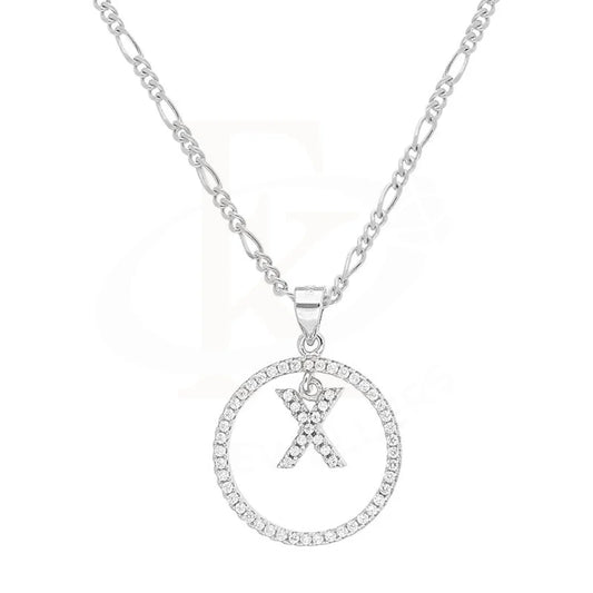 Italian Silver 925 Necklace (Chain With Round Shaped Alphabet Pendant) - Fkjnklsl2089 Necklaces