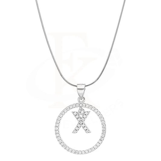 Italian Silver 925 Necklace (Chain With Round Shaped Alphabet Pendant) - Fkjnklsl2090 Necklaces