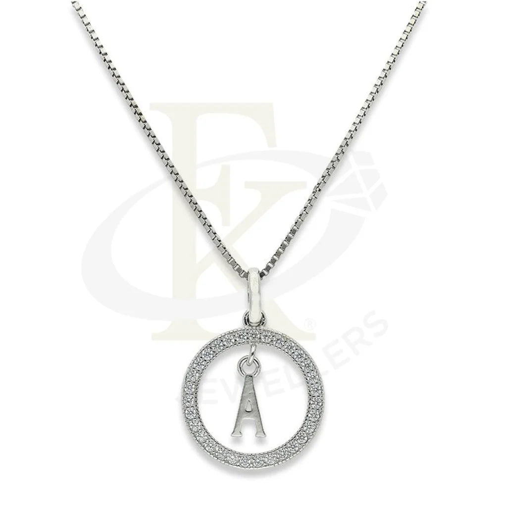 Italian Silver 925 Necklace (Chain With Round Shaped Alphabet Pendant) - Fkjnklsl2277 A / 3.000