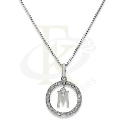 Italian Silver 925 Necklace (Chain With Round Shaped Alphabet Pendant) - Fkjnklsl2277 M / 3.160