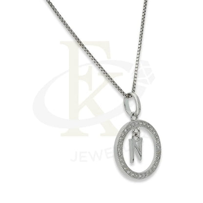 Italian Silver 925 Necklace (Chain With Round Shaped Alphabet Pendant) - Fkjnklsl2277 Necklaces