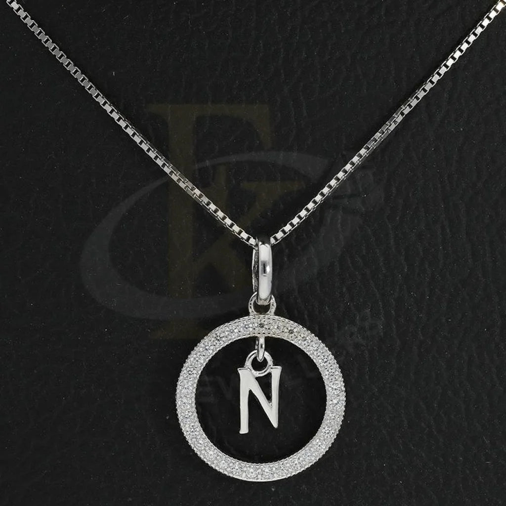 Italian Silver 925 Necklace (Chain With Round Shaped Alphabet Pendant) - Fkjnklsl2277 Necklaces