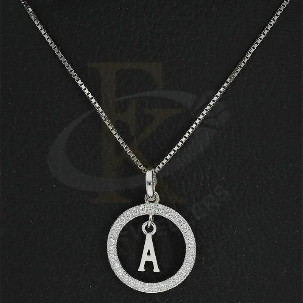 Italian Silver 925 Necklace (Chain With Round Shaped Alphabet Pendant) - Fkjnklsl2277 Necklaces