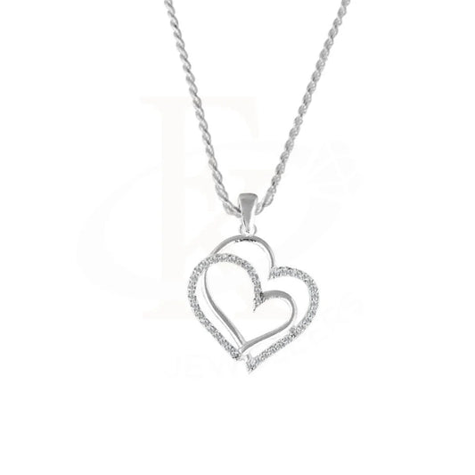 Italian Silver 925 Necklace (Chain With Twin Heart Pendant) - Fkjnkl1773 Necklaces