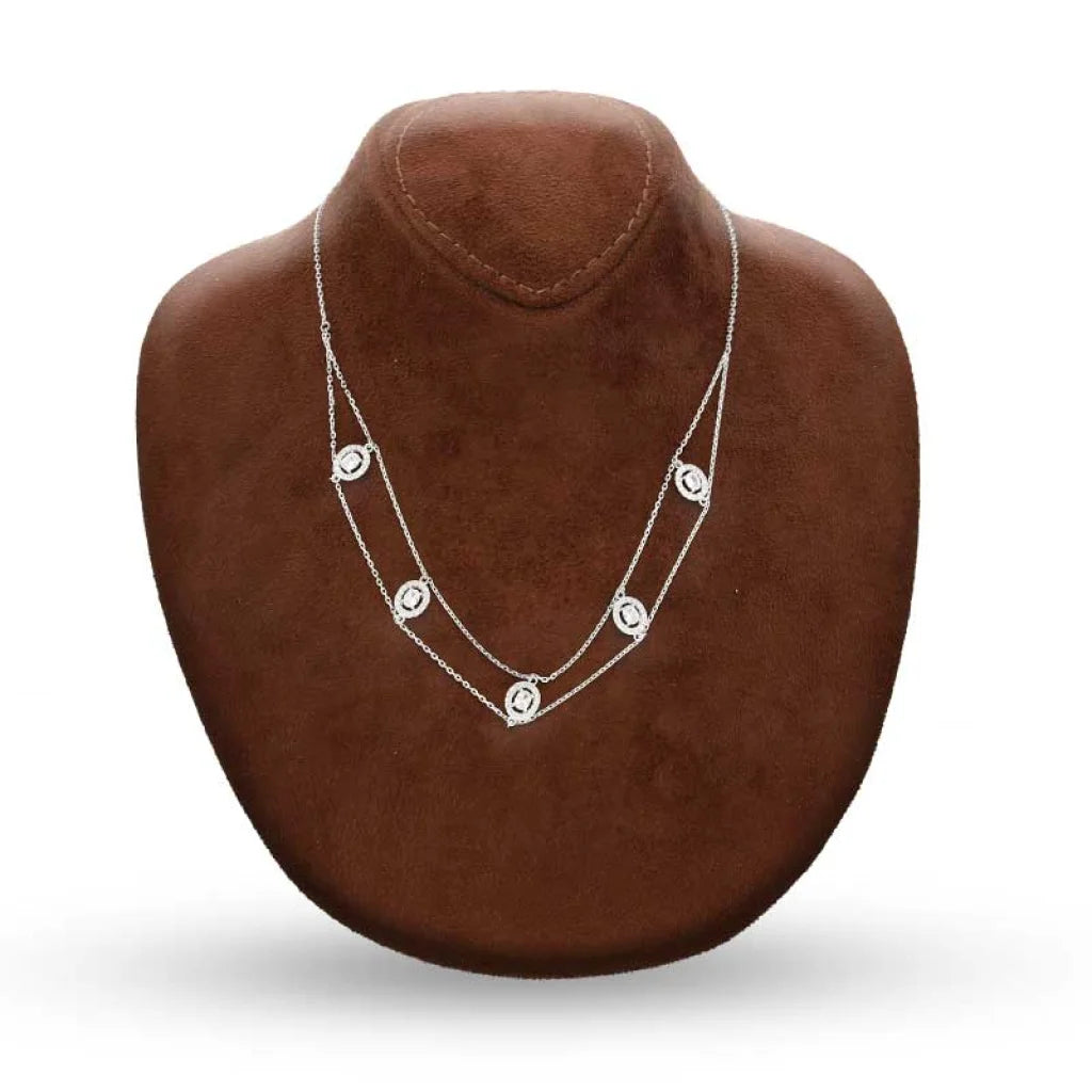 Sterling Silver 925 Oval Shaped Solitaires Necklace - Fkjnklsl2923 Necklaces