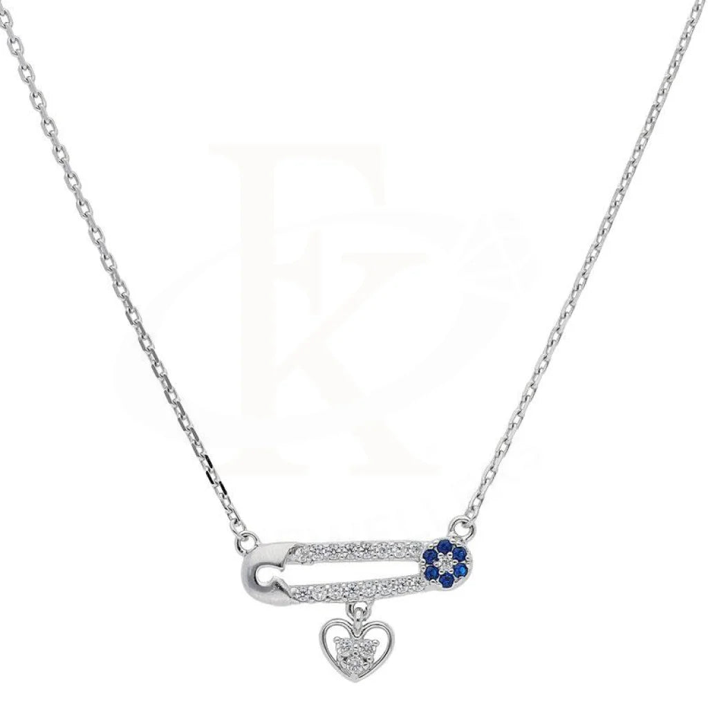 Italian Silver 925 Paper Clip With Heart Necklace - Fkjnkl1884 Necklaces