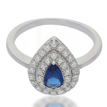 Italian Silver 925 Pear Shaped Blue Solitaire Ring - Fkjrnsl2491 Rings