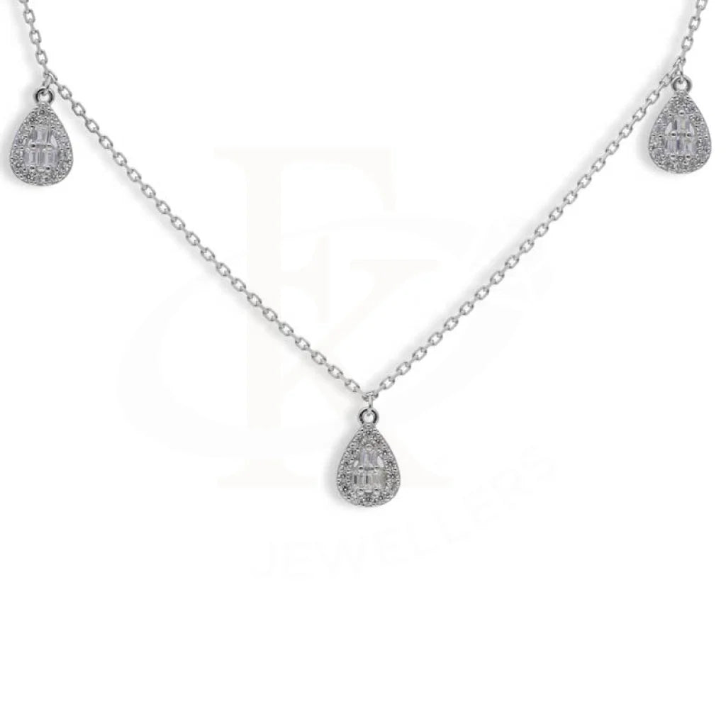 Sterling Silver 925 Pear Shaped Necklace - Fkjnklsl2939 Necklaces