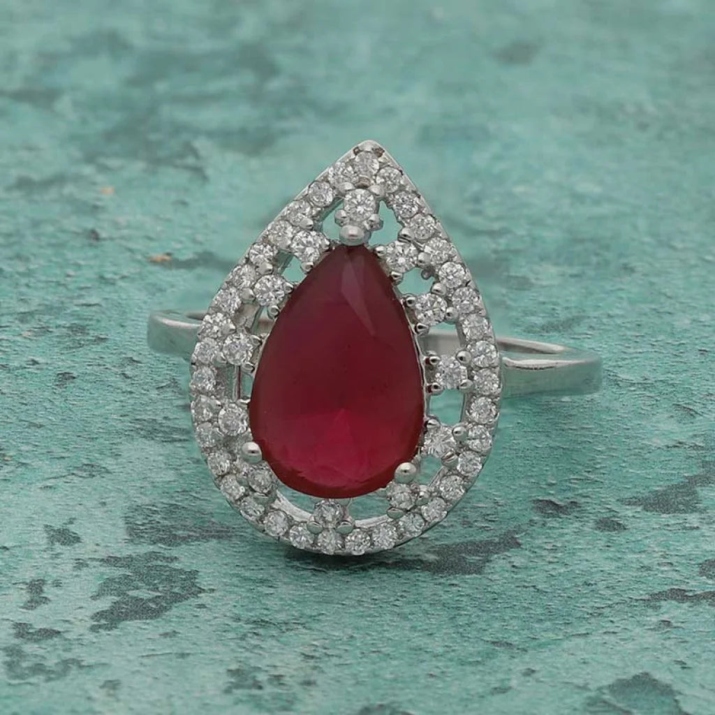 خاتم فضة إسترليني عيار 925 على شكل كمثرى - Fkjrnsl3772