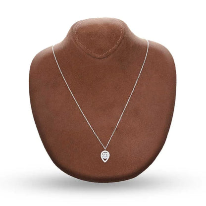 Sterling Silver 925 Pear Shaped Solitaire Necklace - Fkjnklsl3028 Necklaces