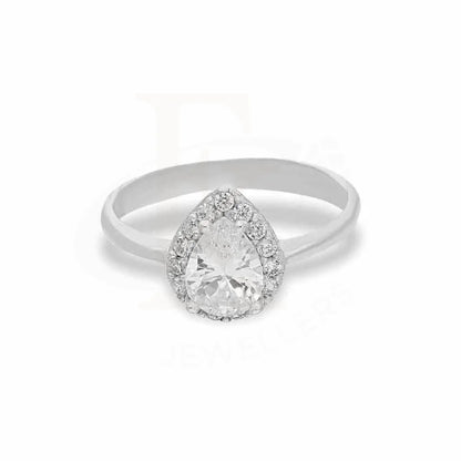 Italian Silver 925 Pear Shaped Solitaire Ring - Fkjrnsl2114 Rings