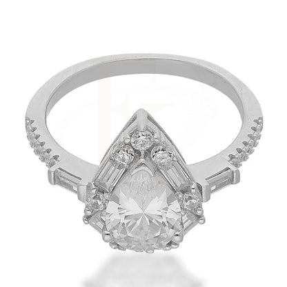 Italian Silver 925 Pear Shaped Solitaire Ring - Fkjrnsl2459 Rings
