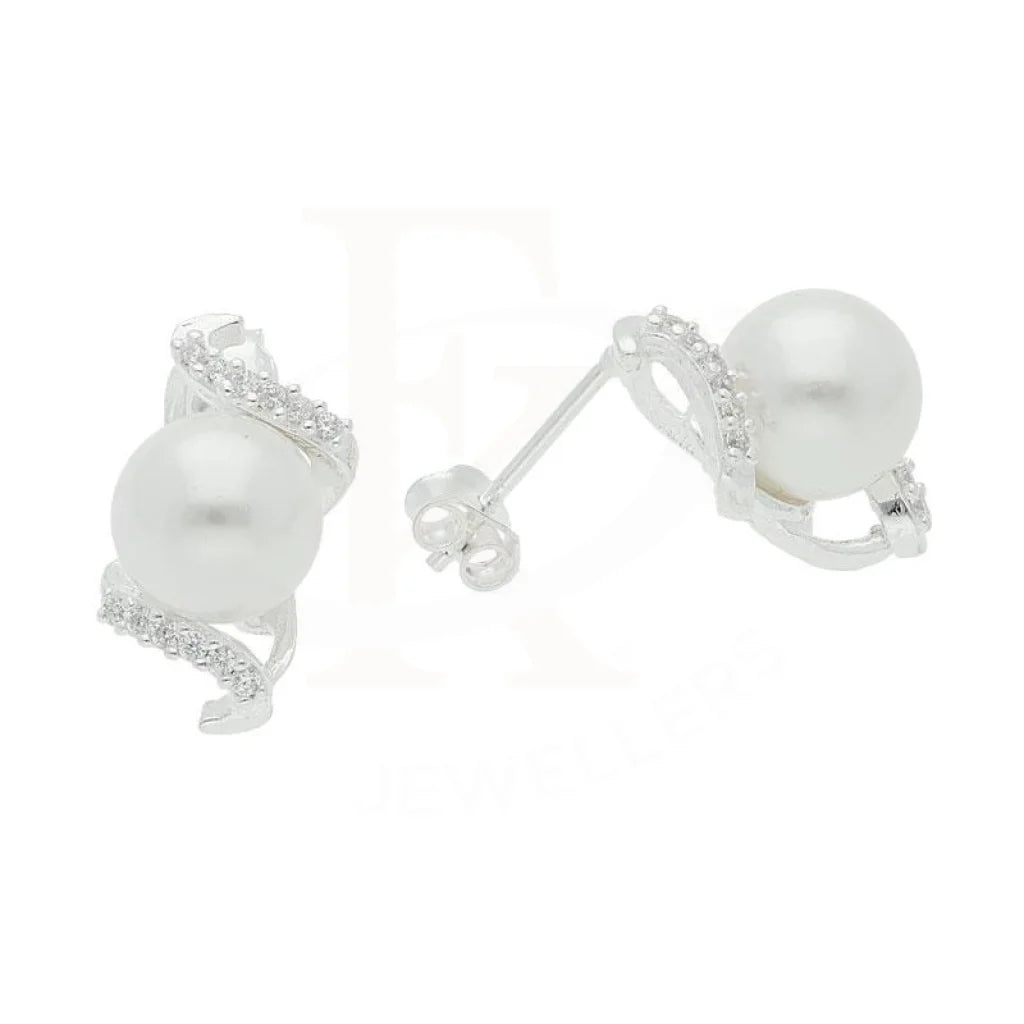 Sterling Silver 925 Pearl Stud Earrings - Fkjernsl2982