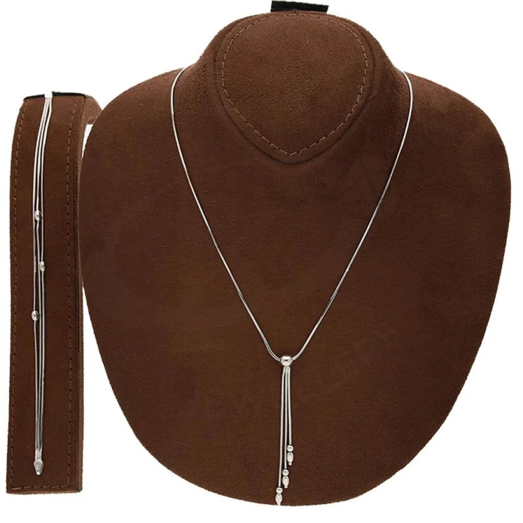 Italian Silver 925 Pendant Set (Necklace Earrings And Bracelet) - Fkjnklstsl2338 Sets