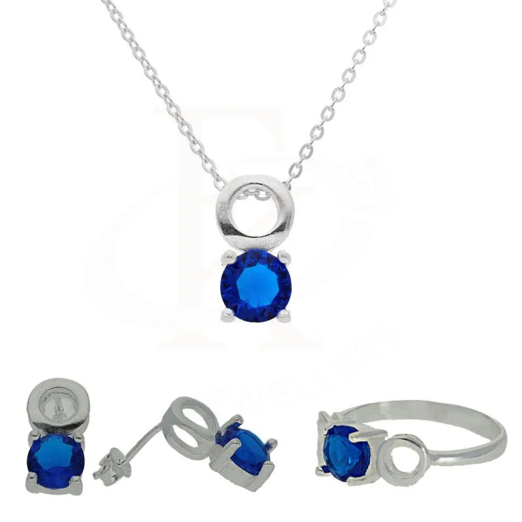 Italian Silver 925 Pendant Set (Necklace Earrings And Ring) - Fkjnklst1802 Sets