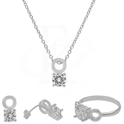 Italian Silver 925 Pendant Set (Necklace Earrings And Ring) - Fkjnklst1803 Sets