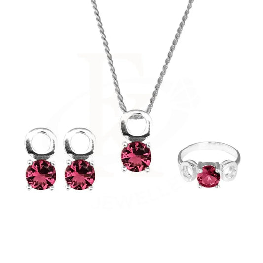 Italian Silver 925 Pendant Set (Necklace Earrings And Ring) - Fkjnklst1805 Sets