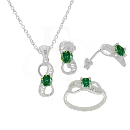 Italian Silver 925 Pendant Set (Necklace Earrings And Ring) - Fkjnklst1808 Sets