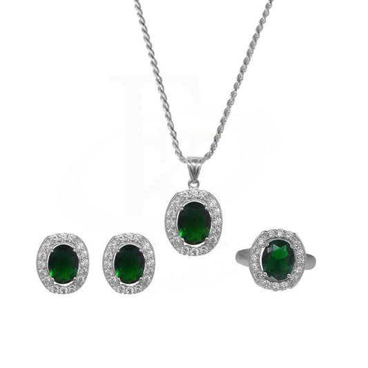 Italian Silver 925 Pendant Set (Necklace Earrings And Ring) - Fkjnklst1865 Sets