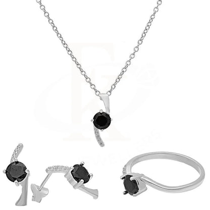 Italian Silver 925 Pendant Set (Necklace Earrings And Ring) - Fkjnklst2053 Sets