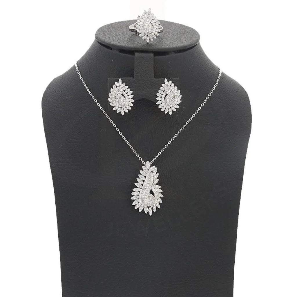 Italian Silver 925 Pendant Set (Necklace Earrings And Ring) - Fkjnklstsl2189 Sets