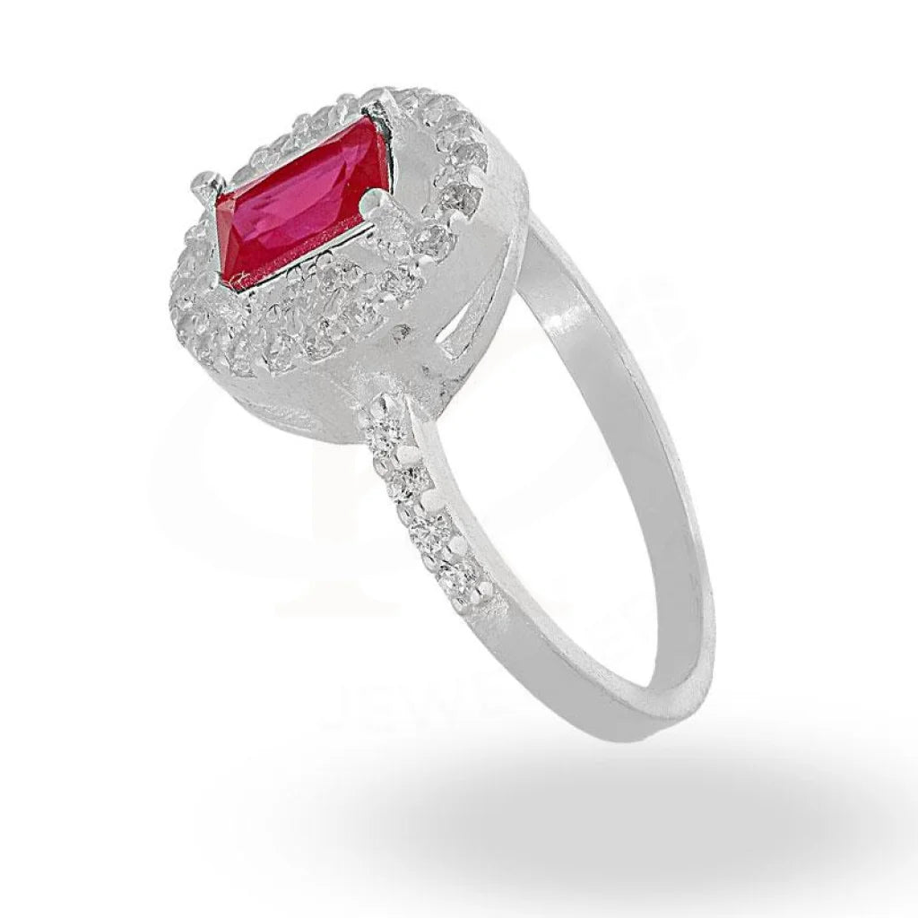 خاتم سوليتير وردي من الفضة الإيطالية عيار 925 - Fkjrnsl2129