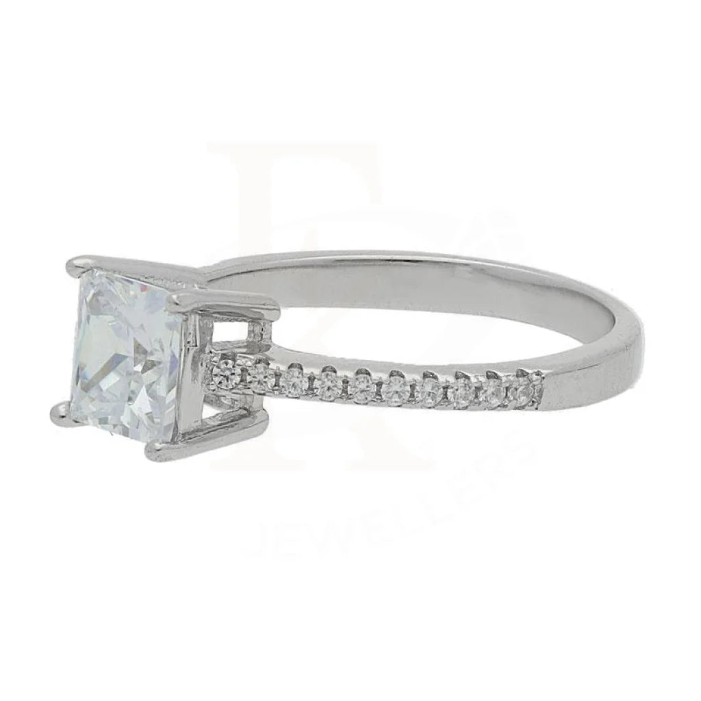 Italian Silver 925 Princess Cut Solitaire Ring - Fkjrn2077 Rings