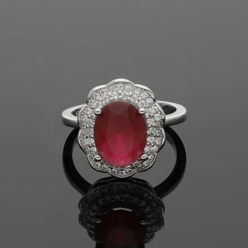 Italian Silver 925 Red Oval Shaped Solitaire Ring - Fkjrnsl3503 Rings