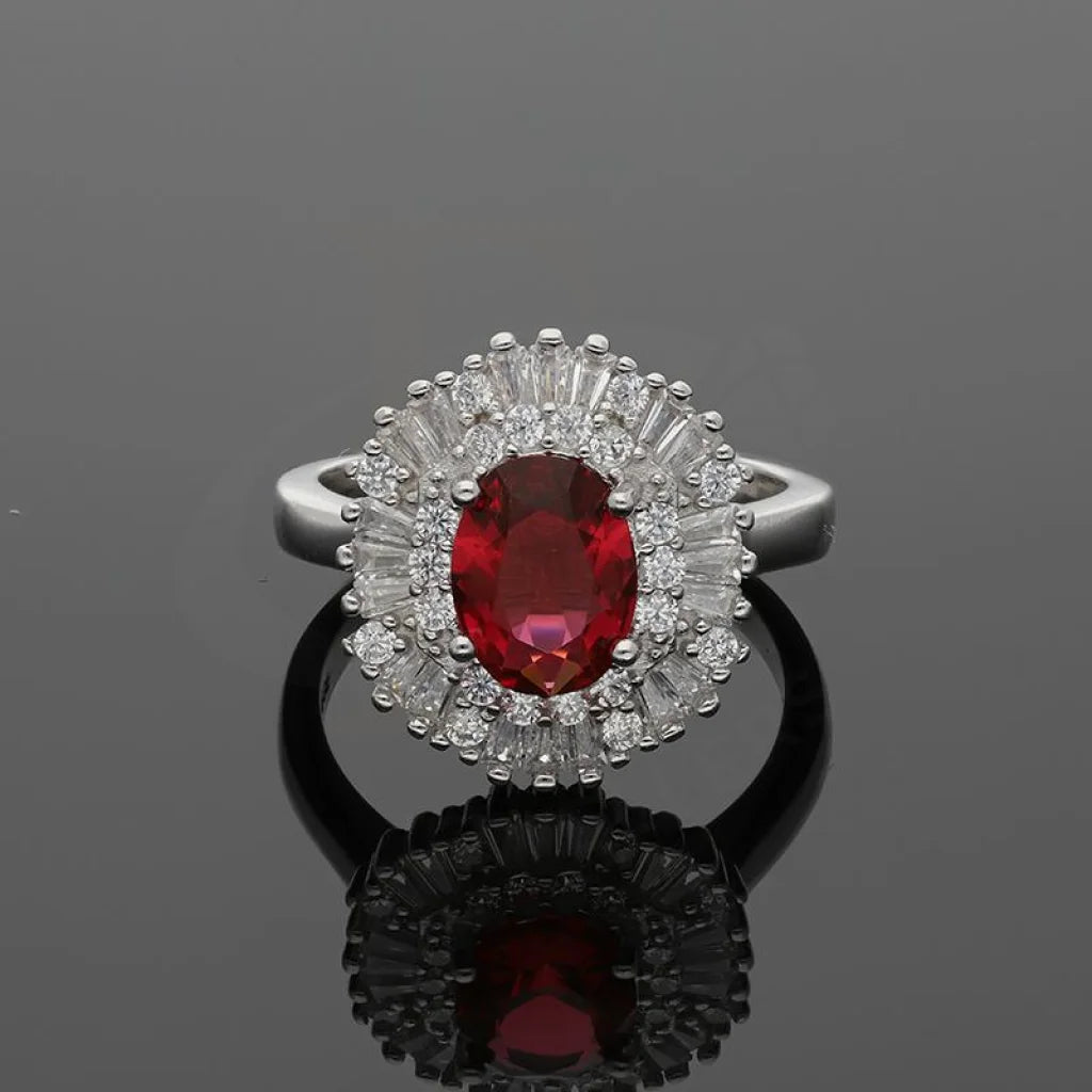 Italian Silver 925 Red Oval Shaped Solitaire Ring - Fkjrnsl3513 Rings