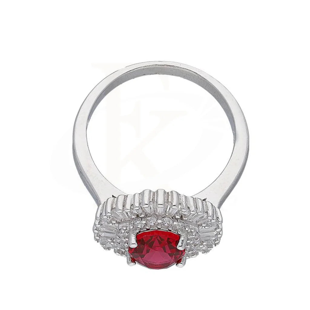 Italian Silver 925 Red Oval Shaped Solitaire Ring - Fkjrnsl3513 Rings