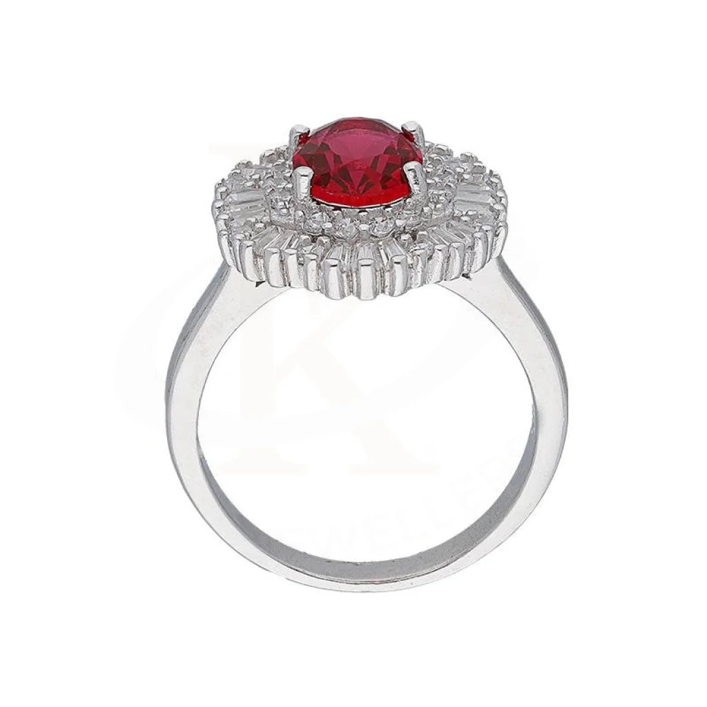 Italian Silver 925 Red Oval Shaped Solitaire Ring - Fkjrnsl3513 Rings