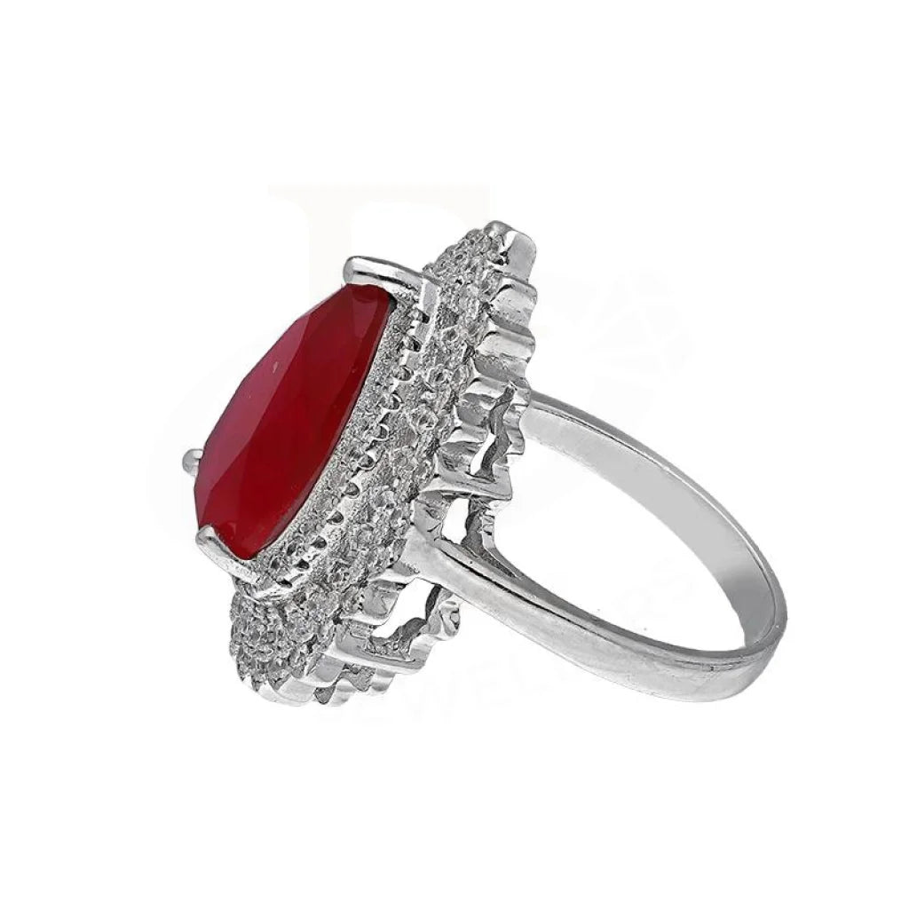 Italian Silver 925 Red Pear Shaped Solitaire Ring - Fkjrnsl3512 Rings