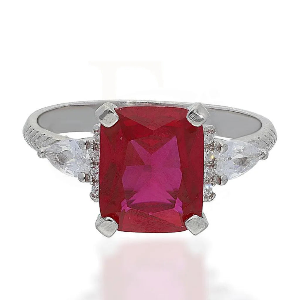 Italian Silver 925 Red Solitaire Ring - Fkjrnsl2272 Rings